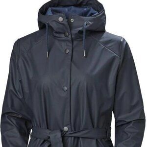 Helly Hansen Navy Hooded Raincoat
